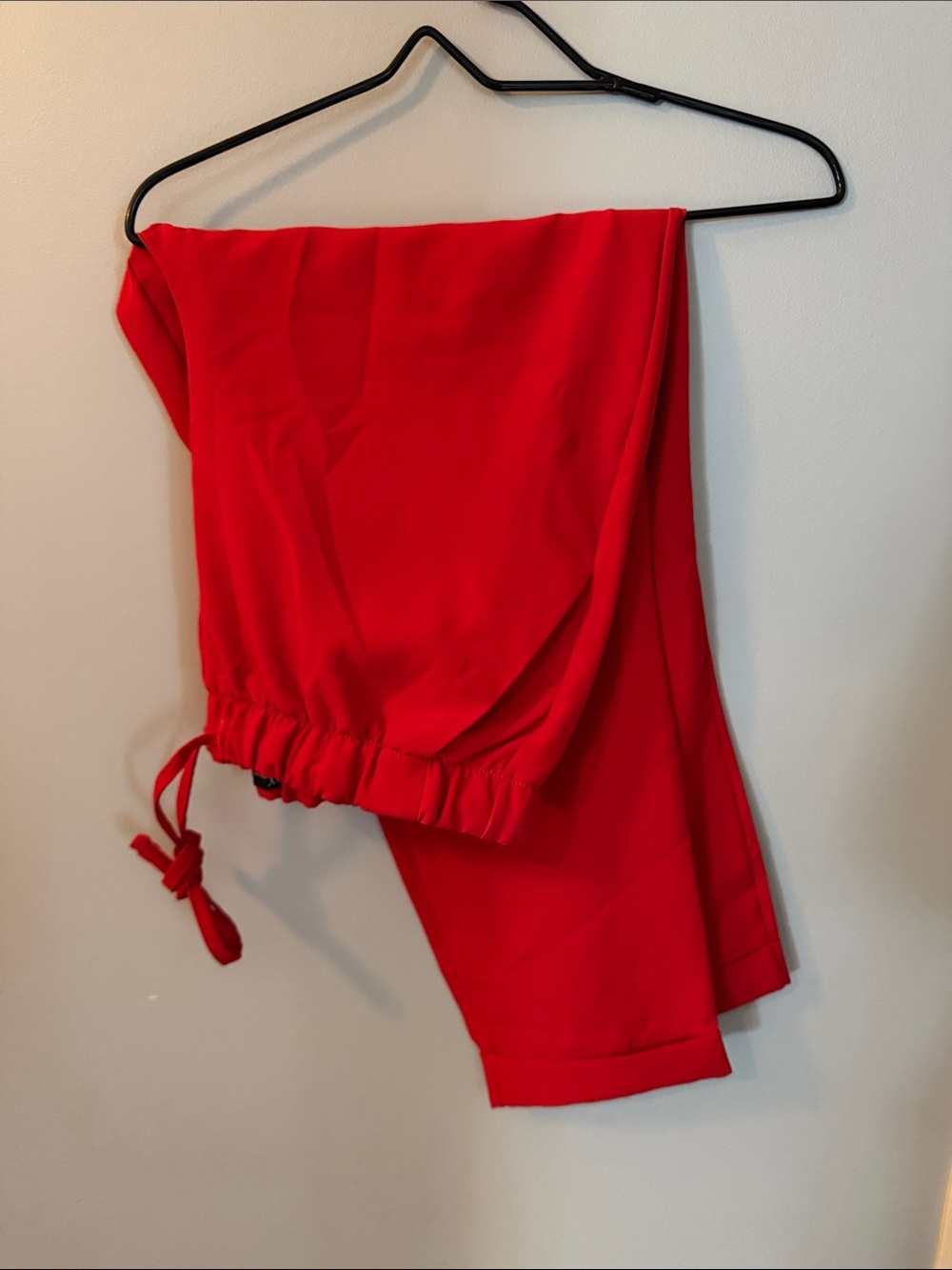 New York & Company Red Drawstring Work Pants